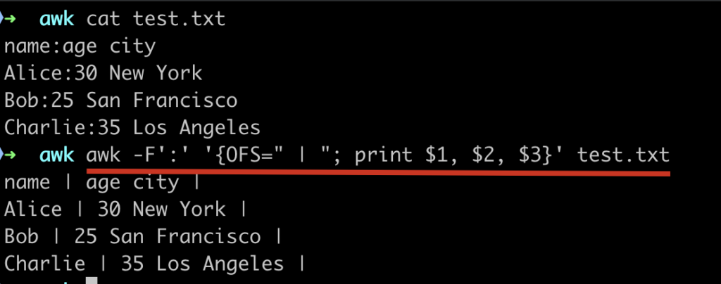awk -F OFS